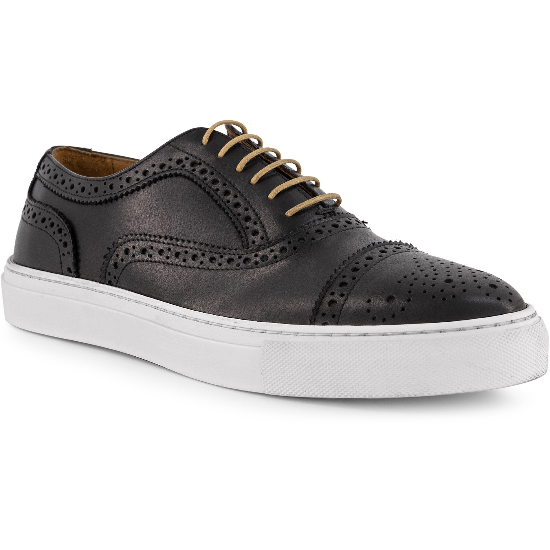 Prime Shoes Herren Sneaker schwarz Leder