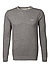 Pullover, Baumwolle, grau meliert - grau