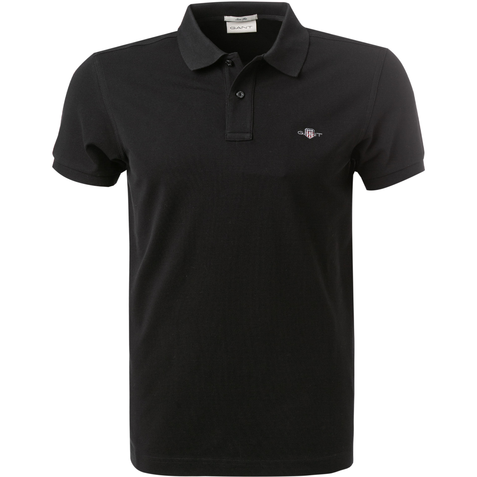 Gant Herren Polo-Shirt schwarz Slim Fit