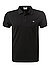 Polo-Shirt, Slim Fit, Baumwoll-Piqué, schwarz - schwarz