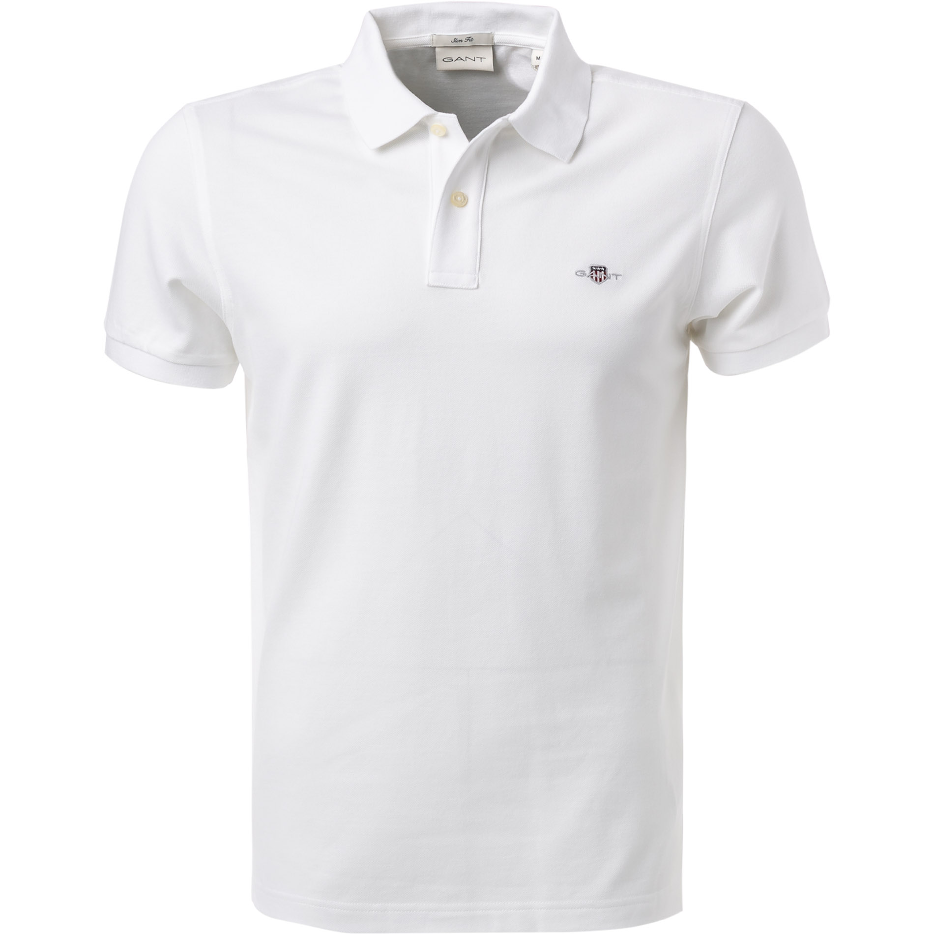 Gant Herren Polo-Shirt weiß Baumwoll-Piqué Slim Fit