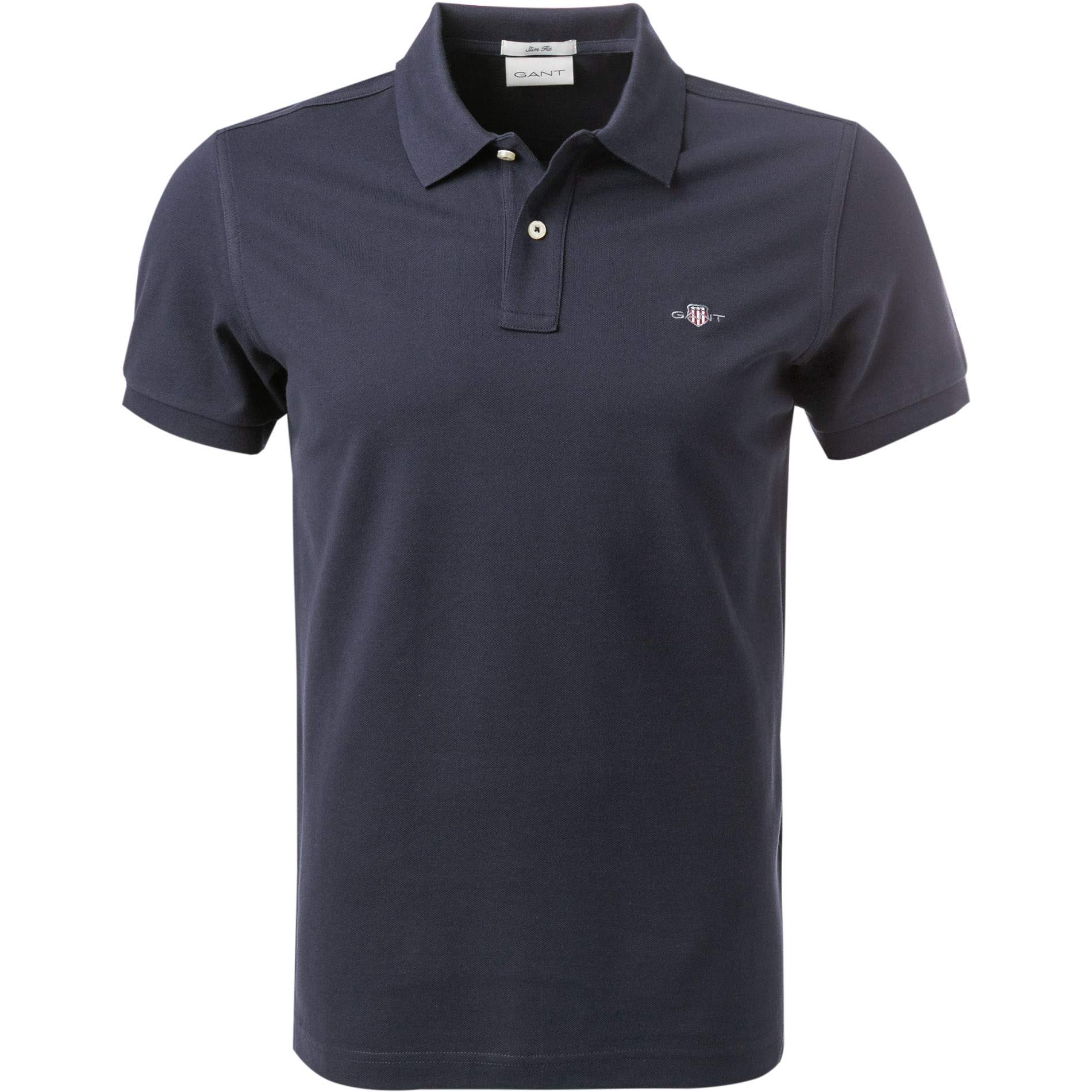 Gant Herren Polo-Shirt Blau Baumwoll-Piqué Slim Fit