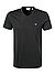 T-Shirt, Slim Fit, Baumwolle, schwarz - schwarz