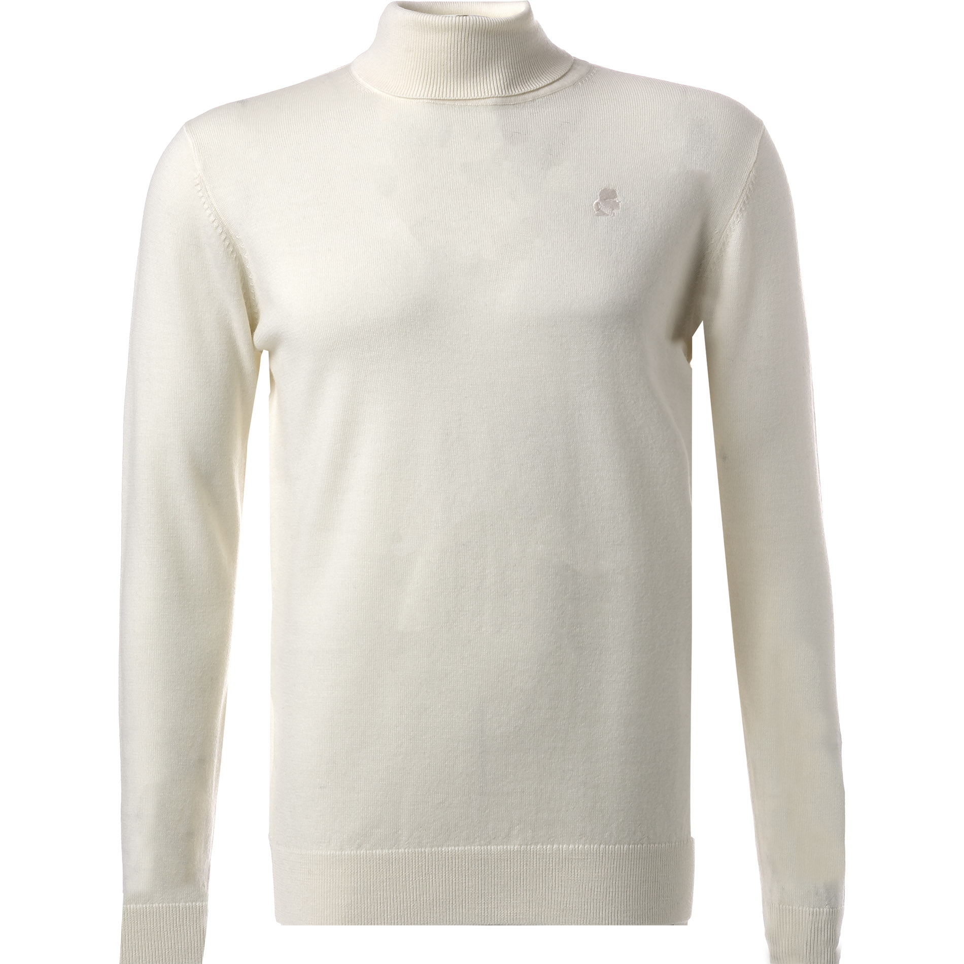 KARL LAGERFELD Herren Rollkragenpullover weiß Merinowolle unifarben