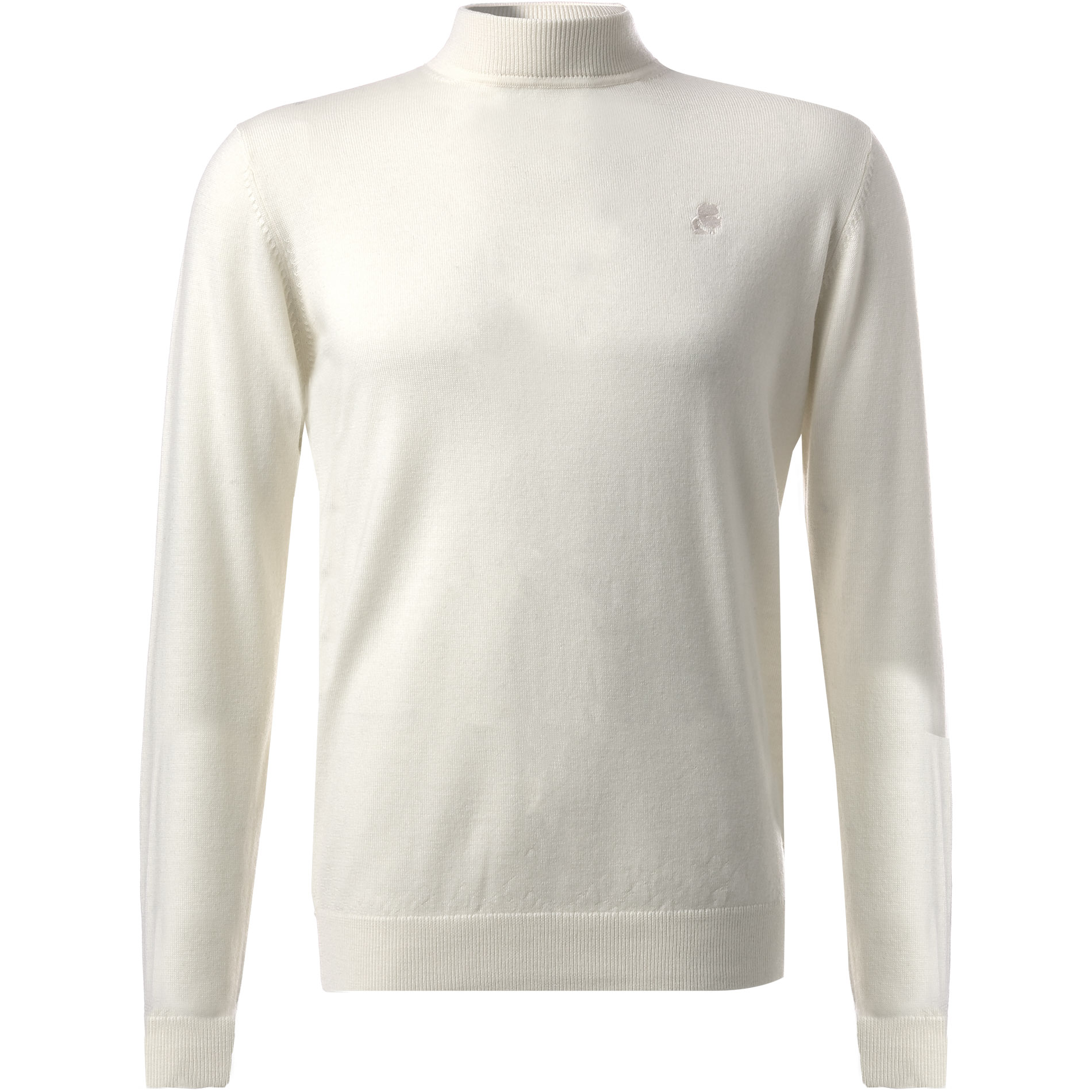 KARL LAGERFELD Herren Stehkragenpullover weiß Merinowolle unifarben