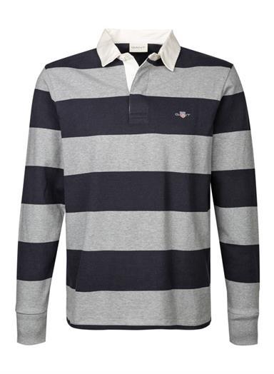Polo-Shirt, Baumwolle, navy-grau gestreift
