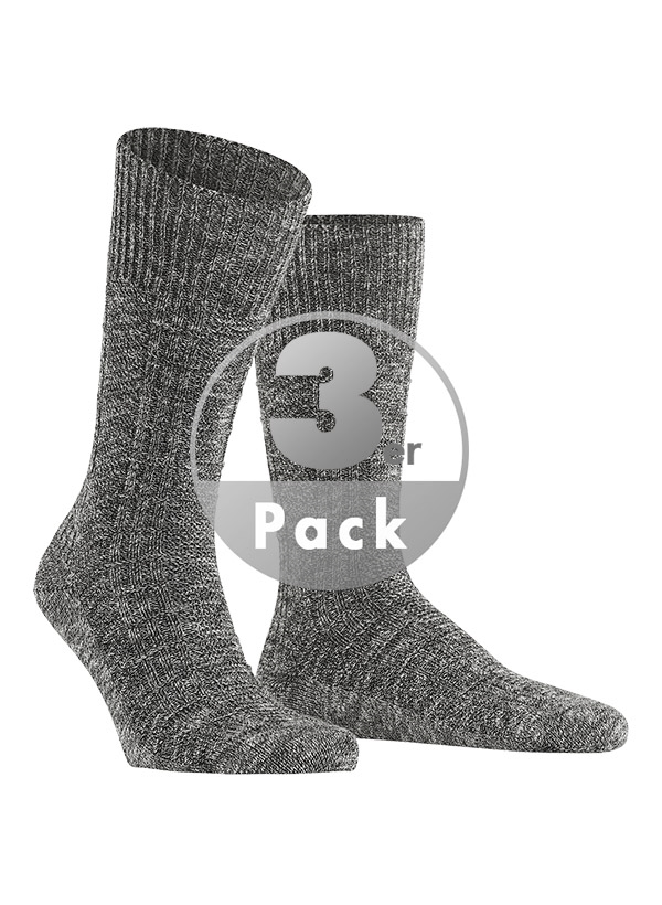 Serie Carved Pile Socken Baumwolle schwarz-weiß meliert