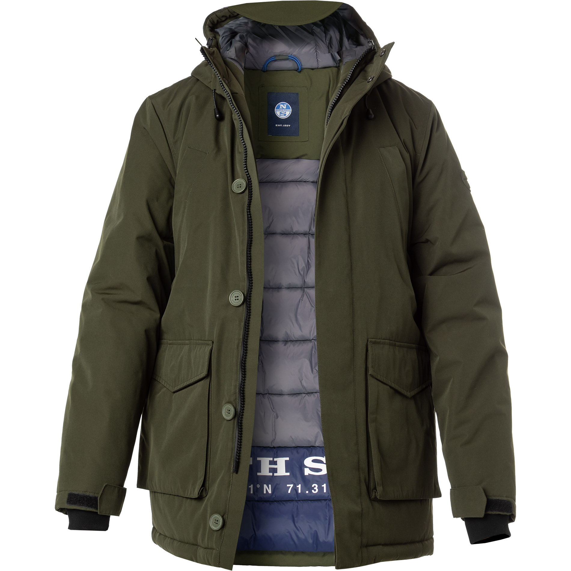 NORTH SAILS Herren Jacke grün Mikrofaser unifarben