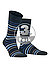 Serie Tinted Stripe, Socken, Merinowolle, nachtblau gestreift - nachtblau