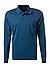 Polo-Shirt, Baumwoll-Piqué, blau meliert - blau