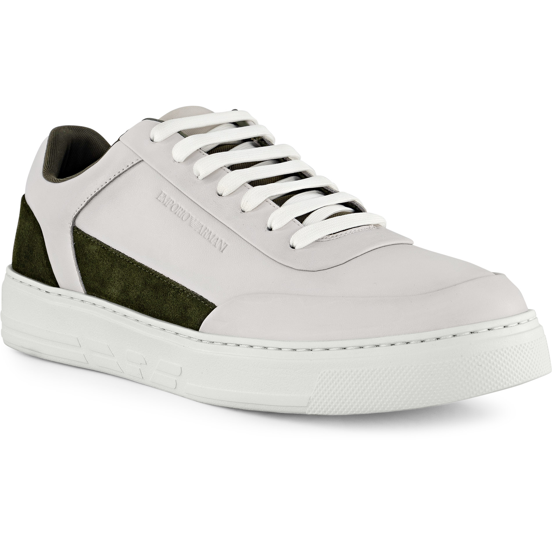 EMPORIO ARMANI Herren Sneaker weiß Glattleder