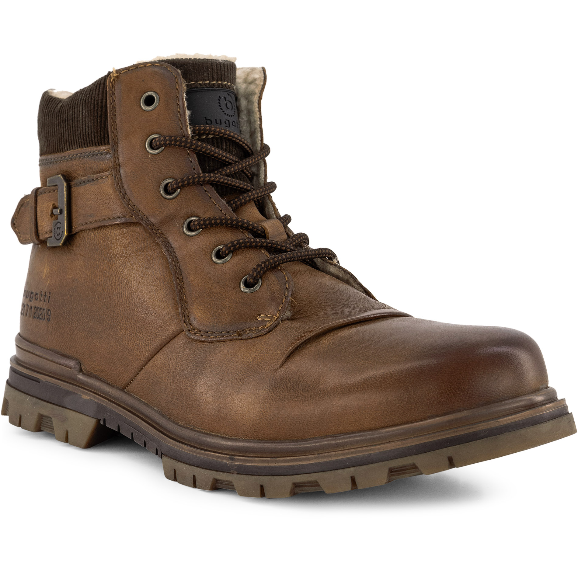 bugatti Herren Schnürboots braun Glattleder