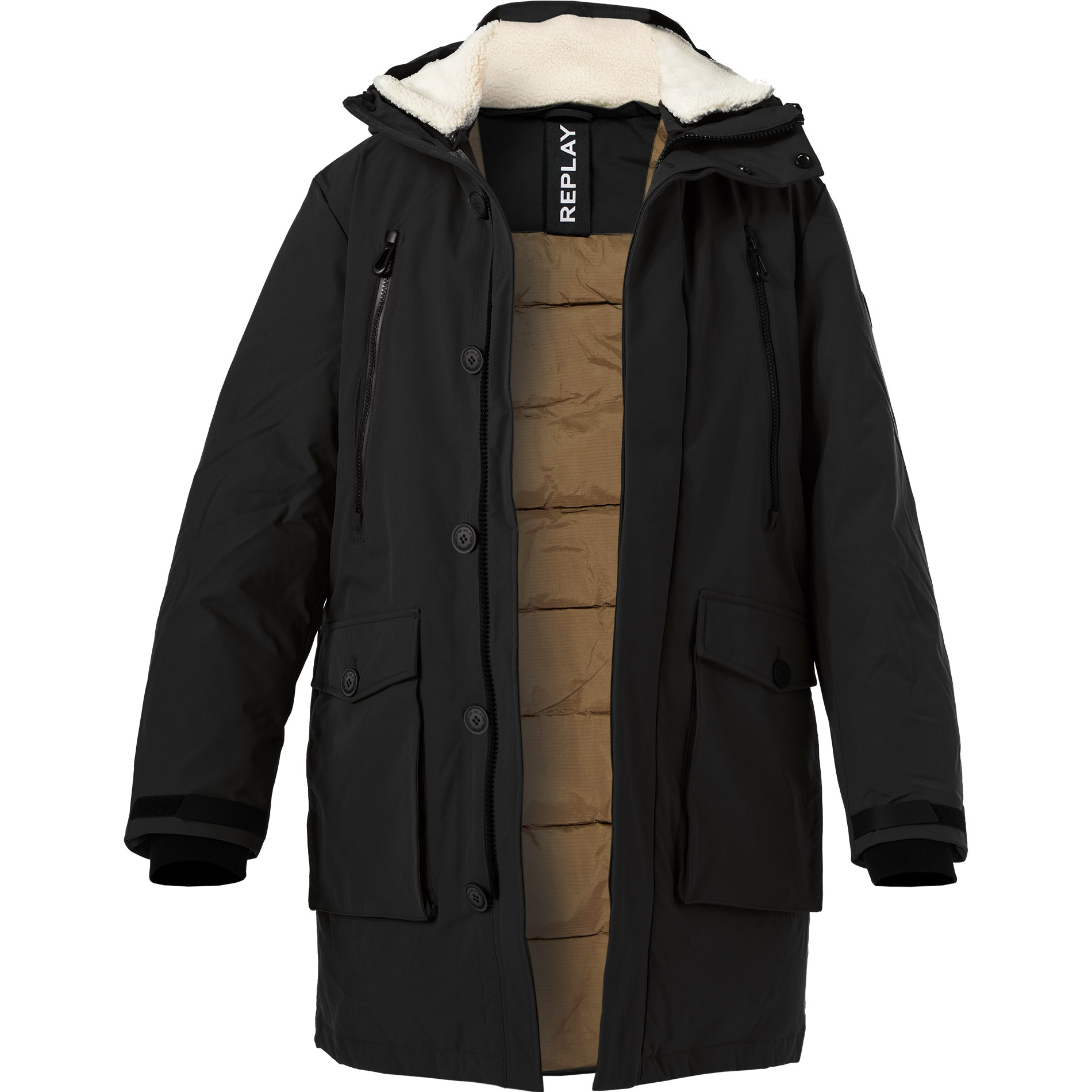 Replay Herren Jacke schwarz unifarben