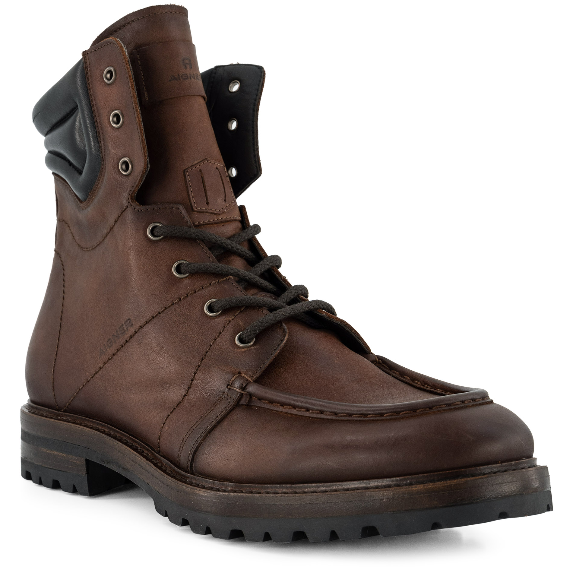 AIGNER Herren Schnürboots braun Glattleder