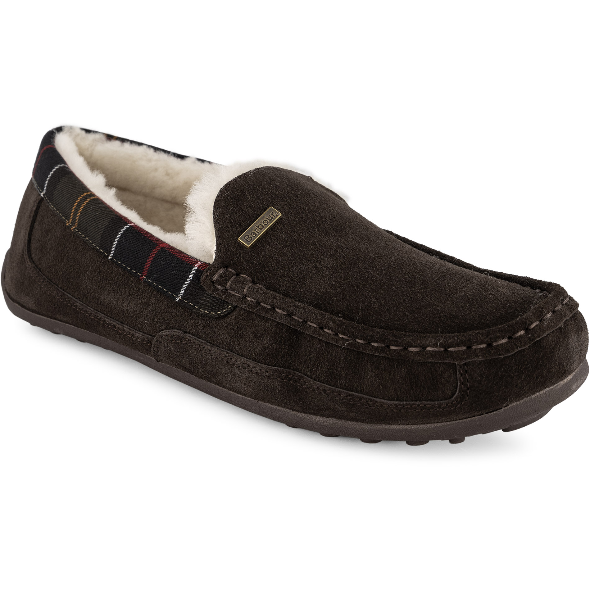 Barbour Herren Hausschuhe braun Velours