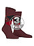 Socken, Wolle, bordeaux gemustert - bordeaux