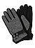 Handschuhe, Strick-Textil, schwarz-grau - dunkelgrau-schwarz