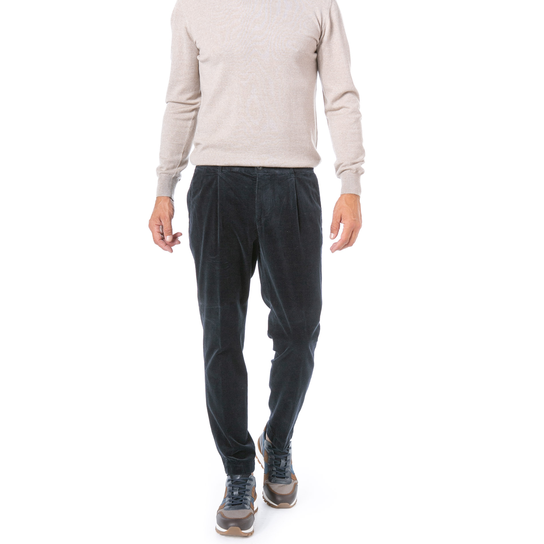 JOOP! Herren Bundfaltenhose blau