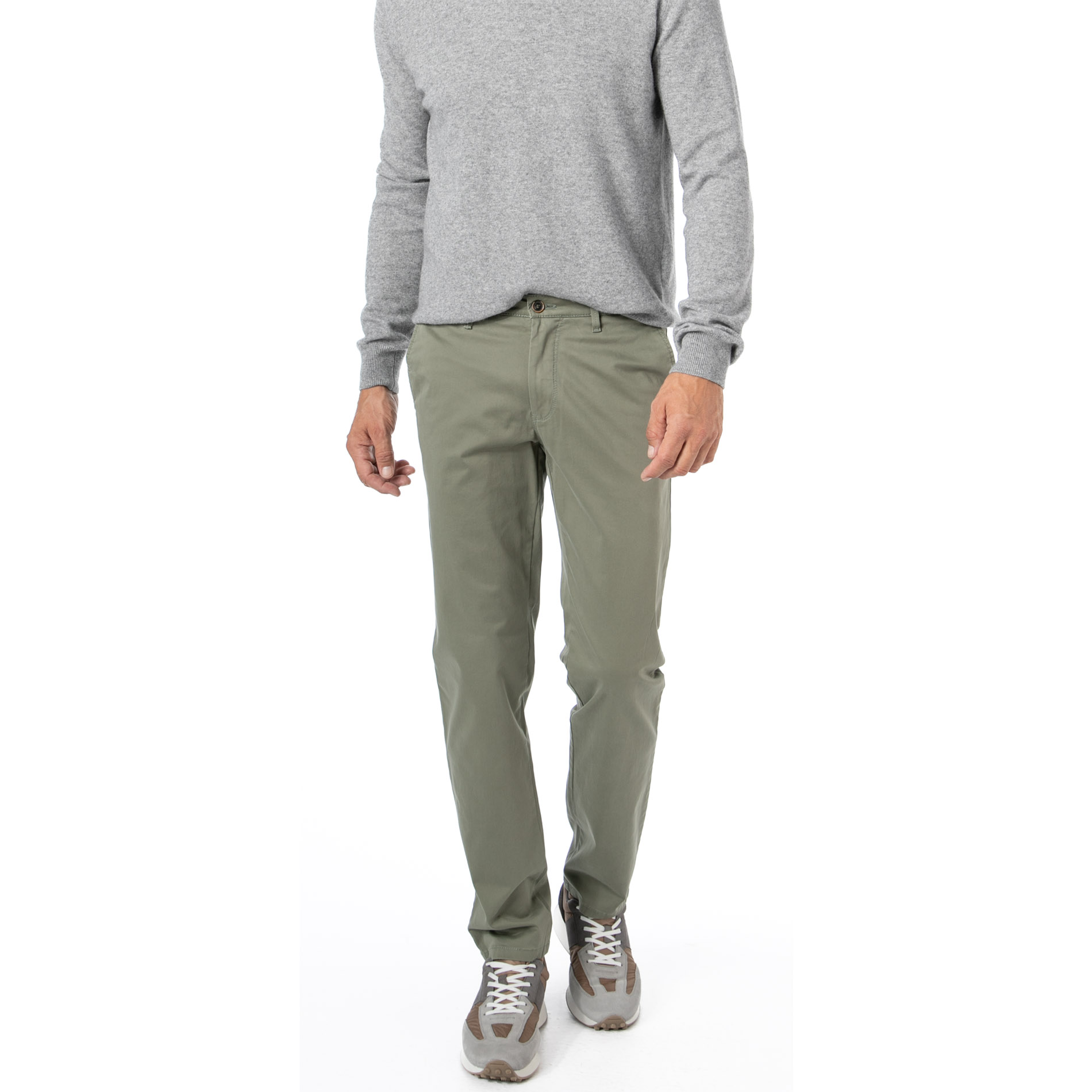 GARDEUR Herren Chino grün Baumwolle
