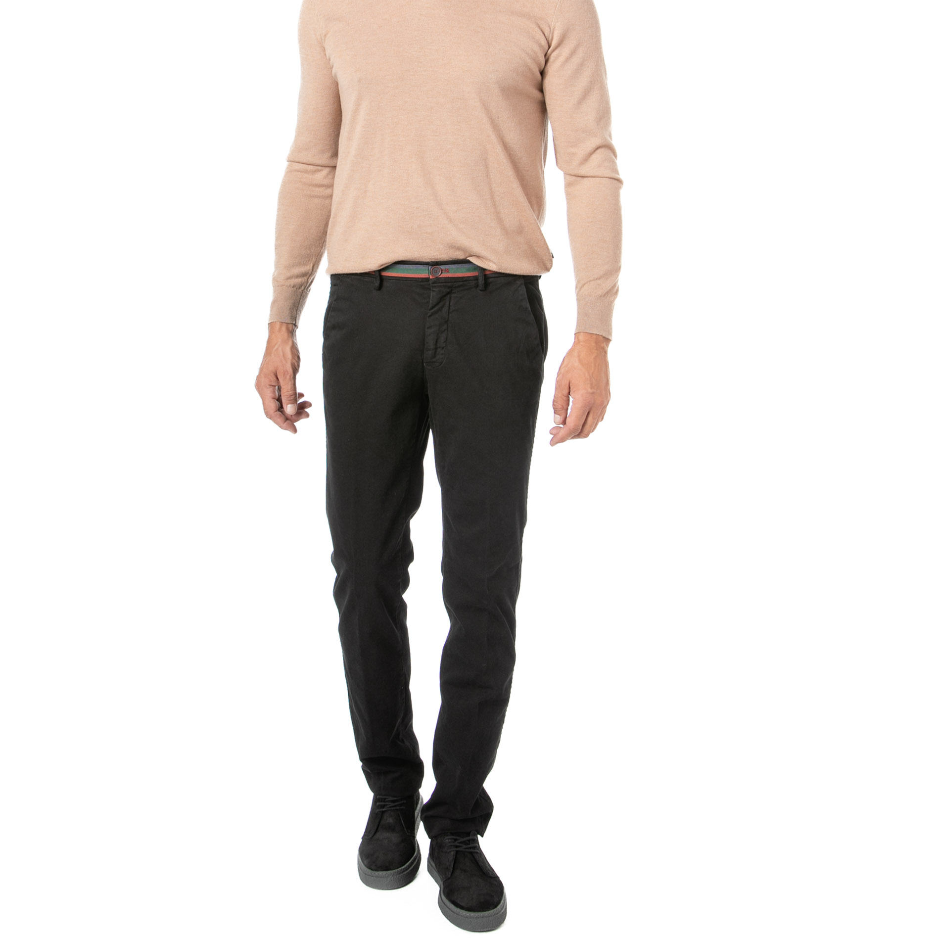 Mason's Herren Hose schwarz Baumwolle Slim Fit