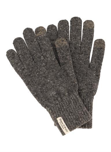 Handschuhe, Wolle Touch-Funktion, grau meliert