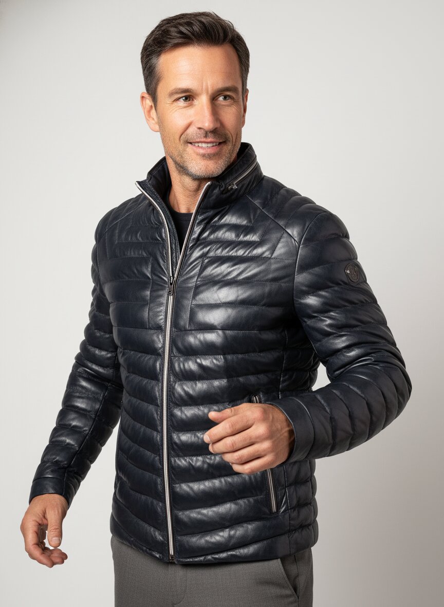 Lederjacke MSMalik, Lammleder sorona®, marine