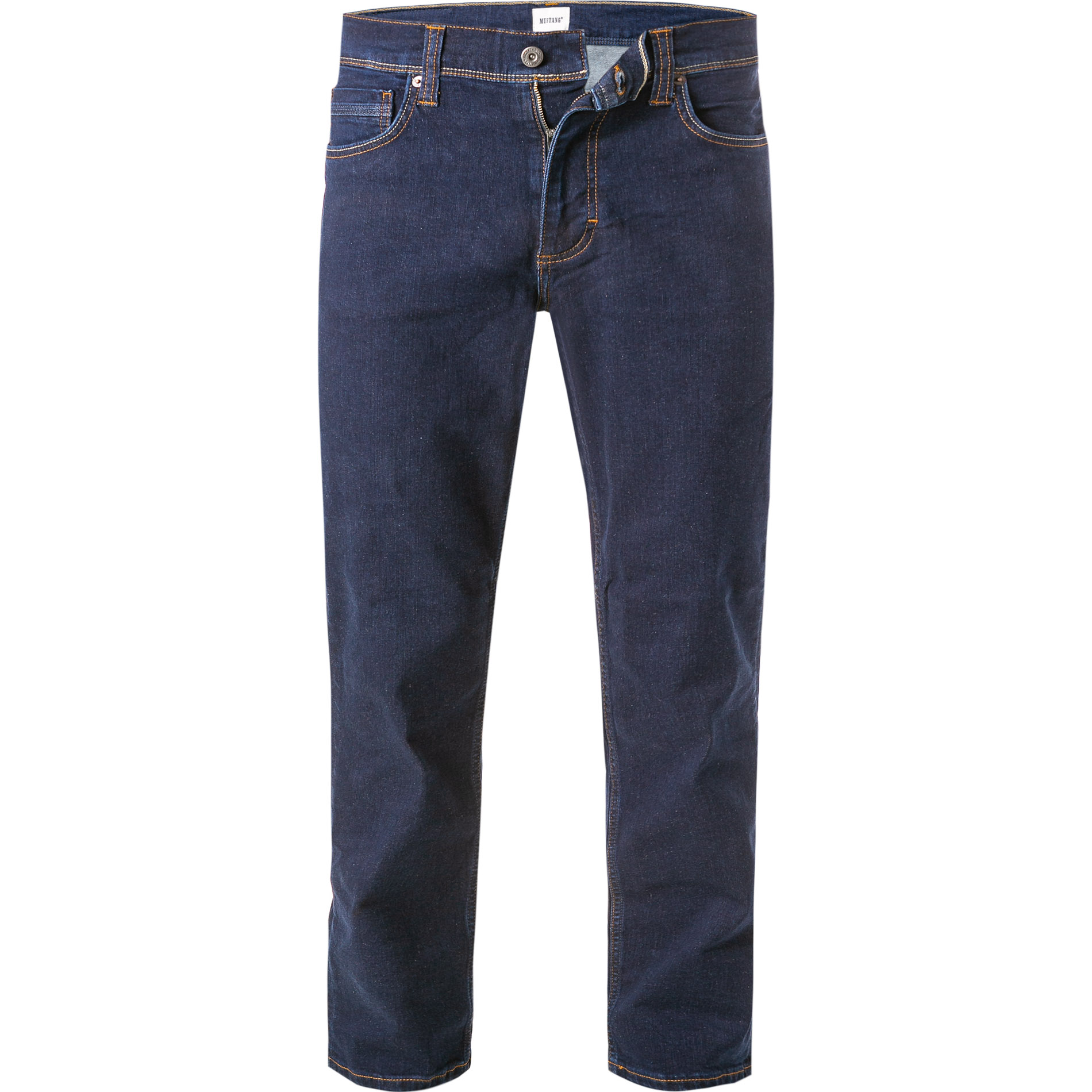MUSTANG Herren Jeans blau Baumwoll-Stretch Straight Fit