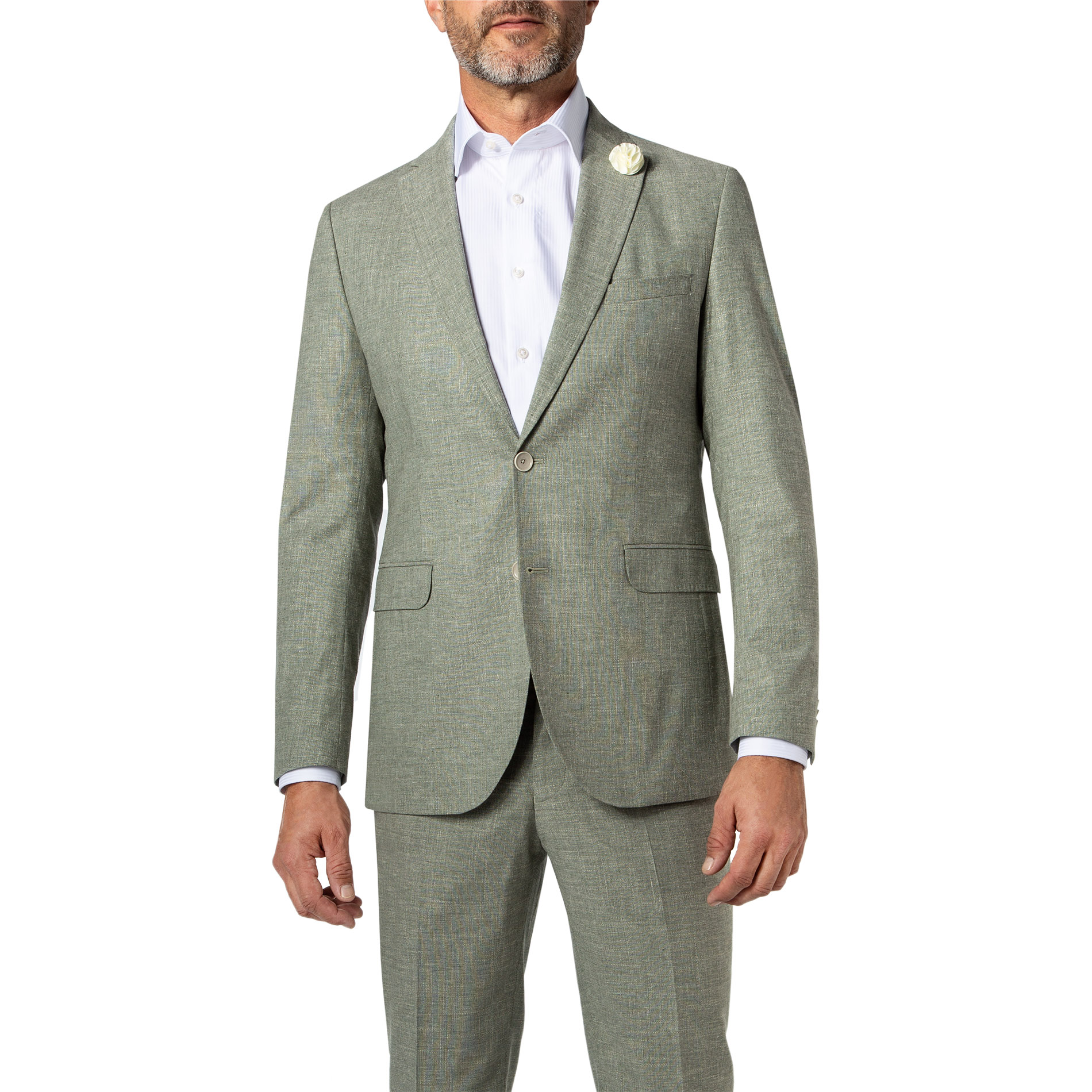 CG Herren Sakko grün meliert Slim Fit