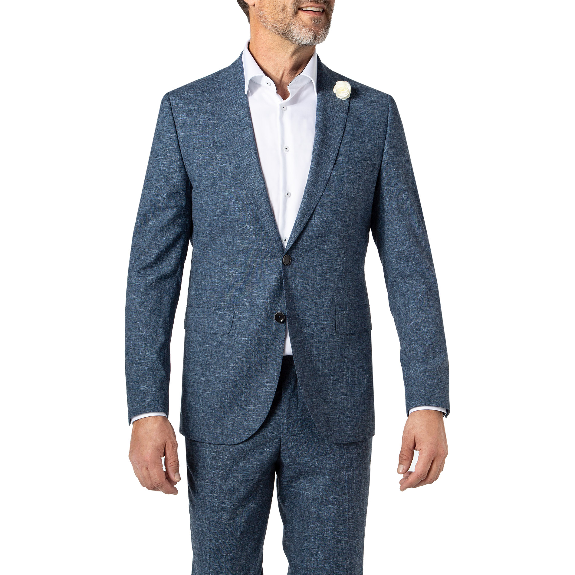 CG Herren Sakko blau meliert Slim Fit