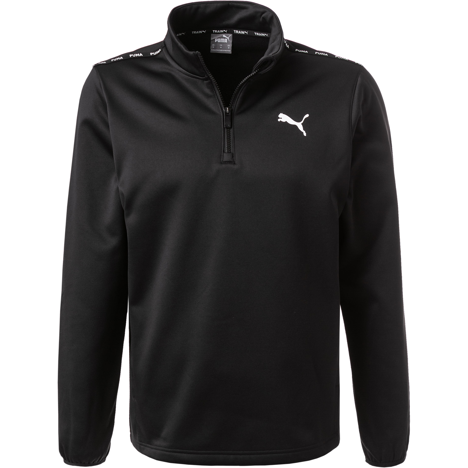 PUMA Herren Troyer schwarz Mikrofaser/Funktion unifarben