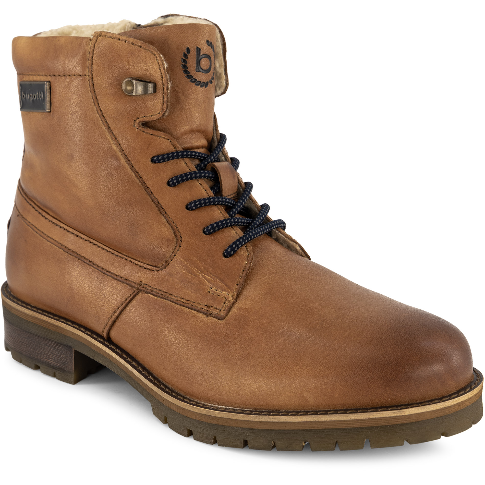 bugatti Herren Schnürboots braun Glattleder