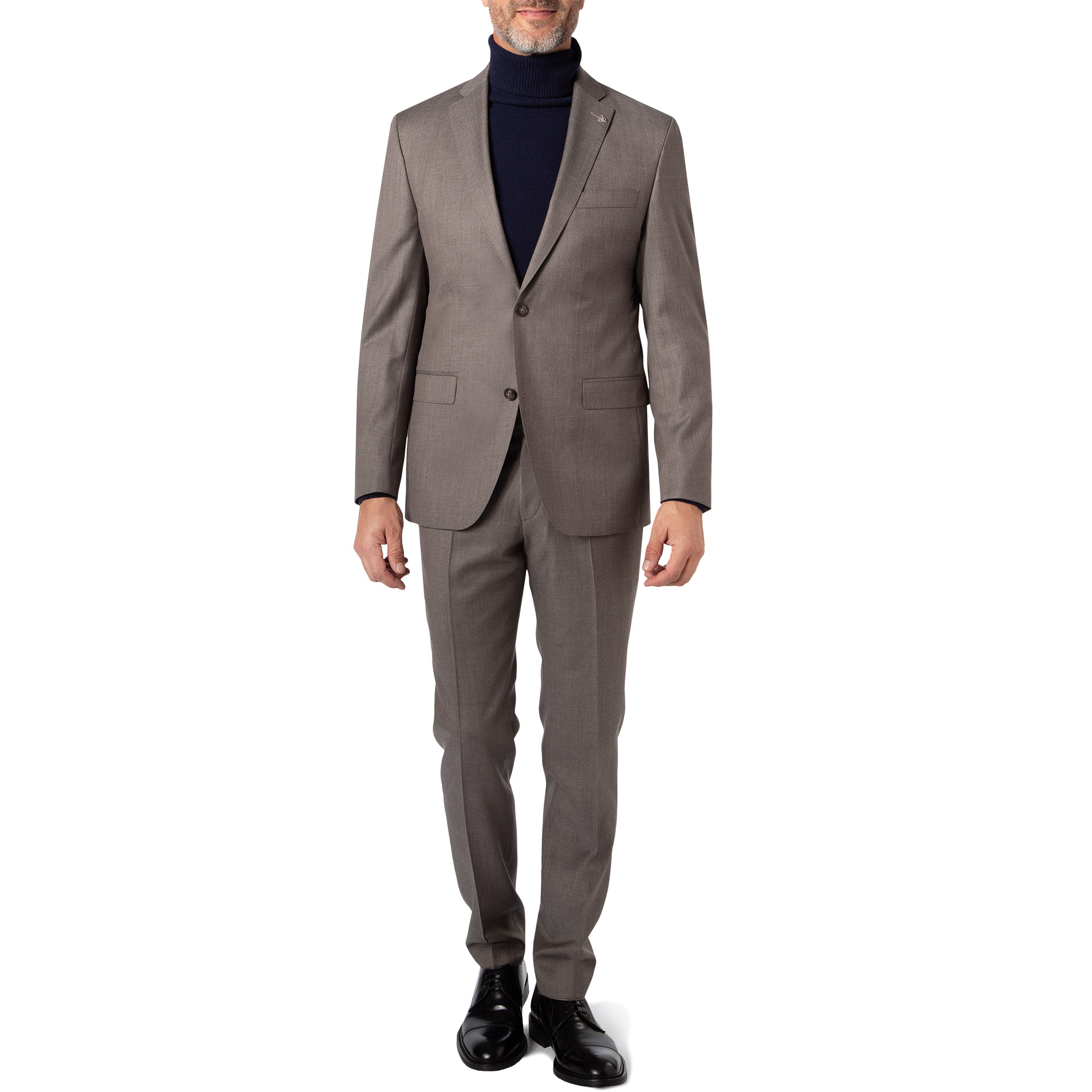 ROY ROBSON Herren Anzug braun meliert Slim Fit