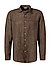 Hemd, Fitted Body, Reines Leinen, braun meliert - braun
