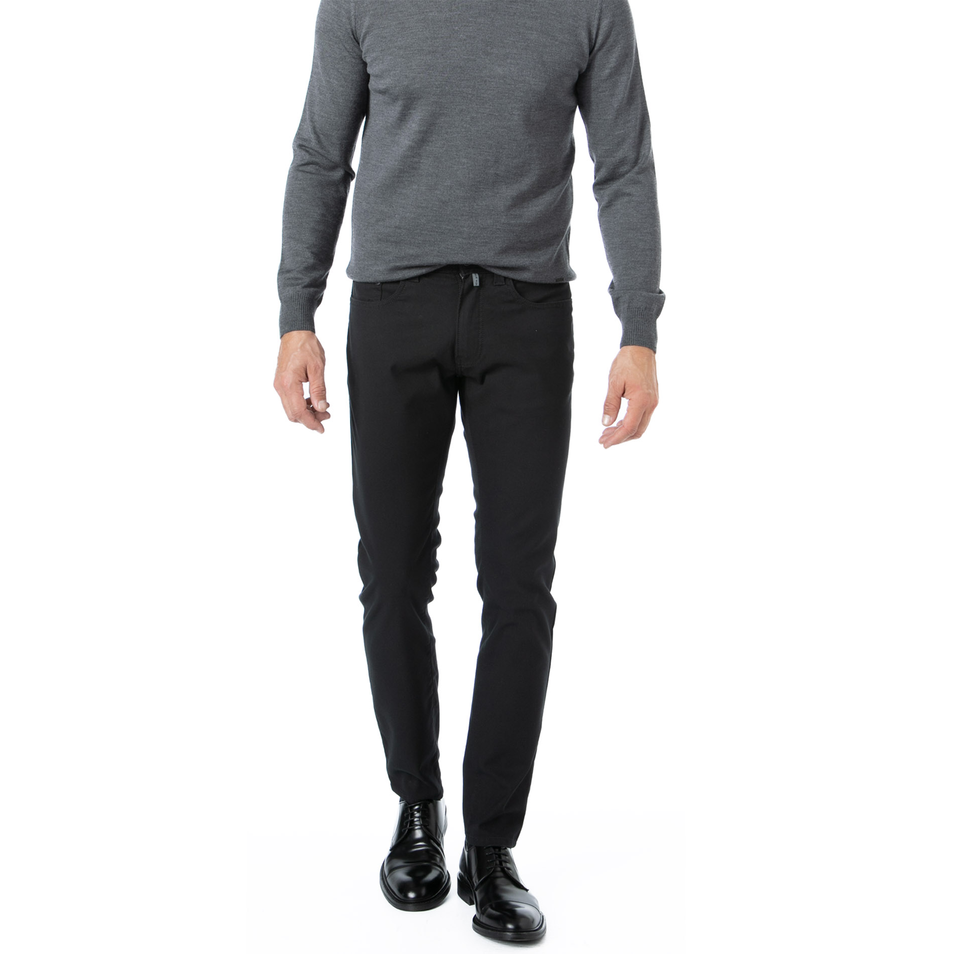 Pierre Cardin Herren Hose schwarz Baumwoll-Stretch
