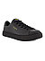 Sneaker, Leder, schwarz - schwarz-gold