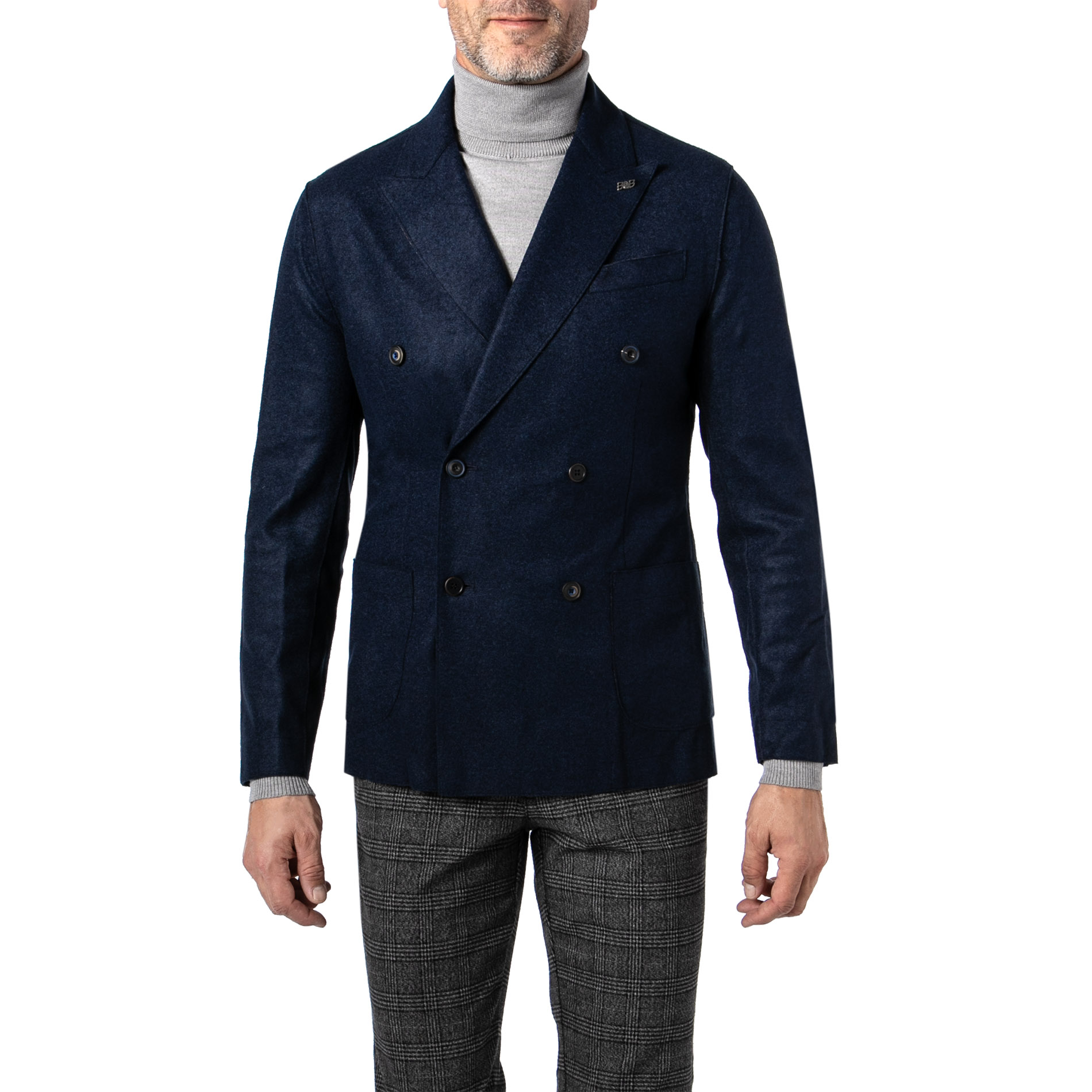 BOB Herren Sakko blau Wolle