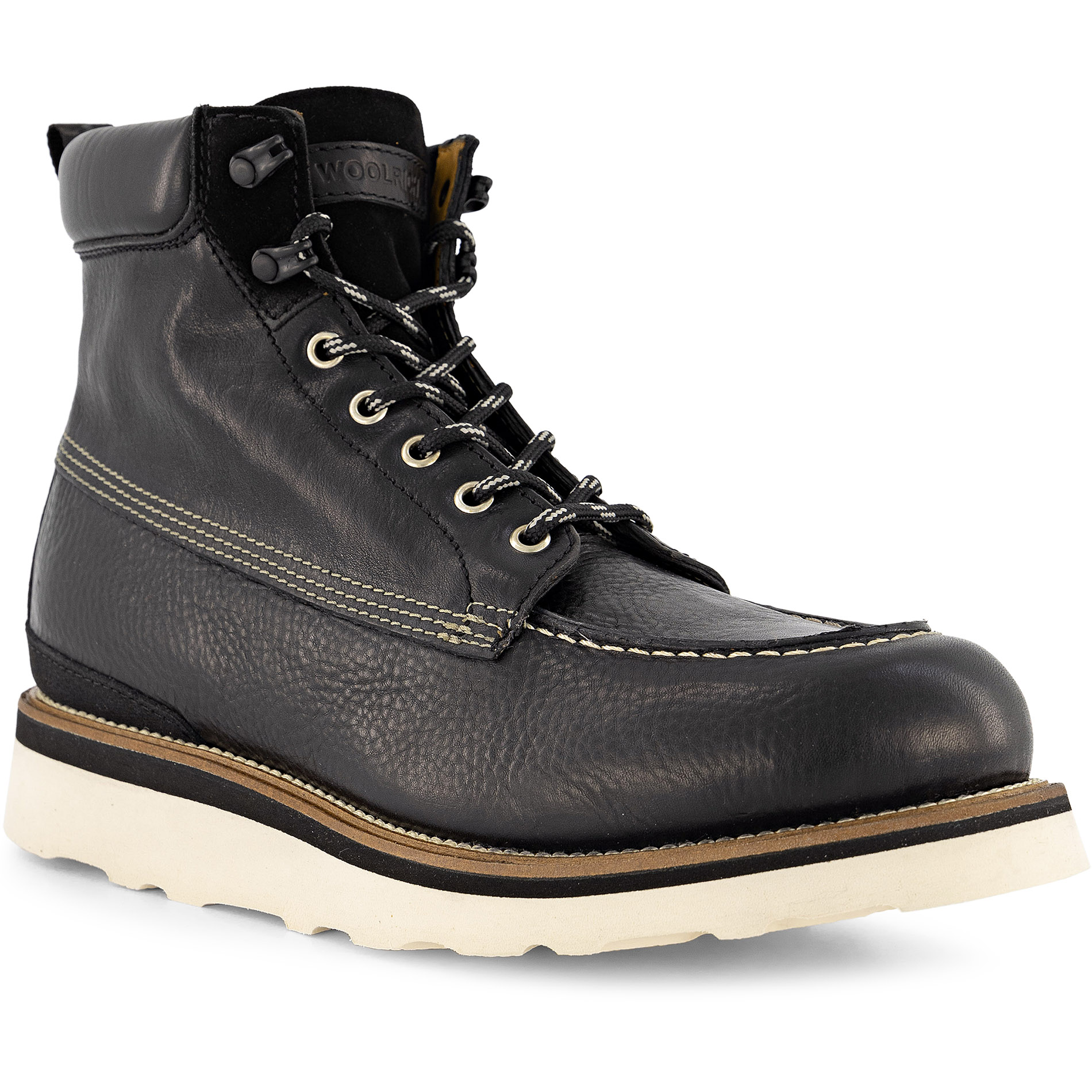 WOOLRICH Herren Schnürboots schwarz Glattleder