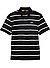 Polo-Shirt, Baumwoll-Piqué, schwarz-weiß gestreift - schwarz
