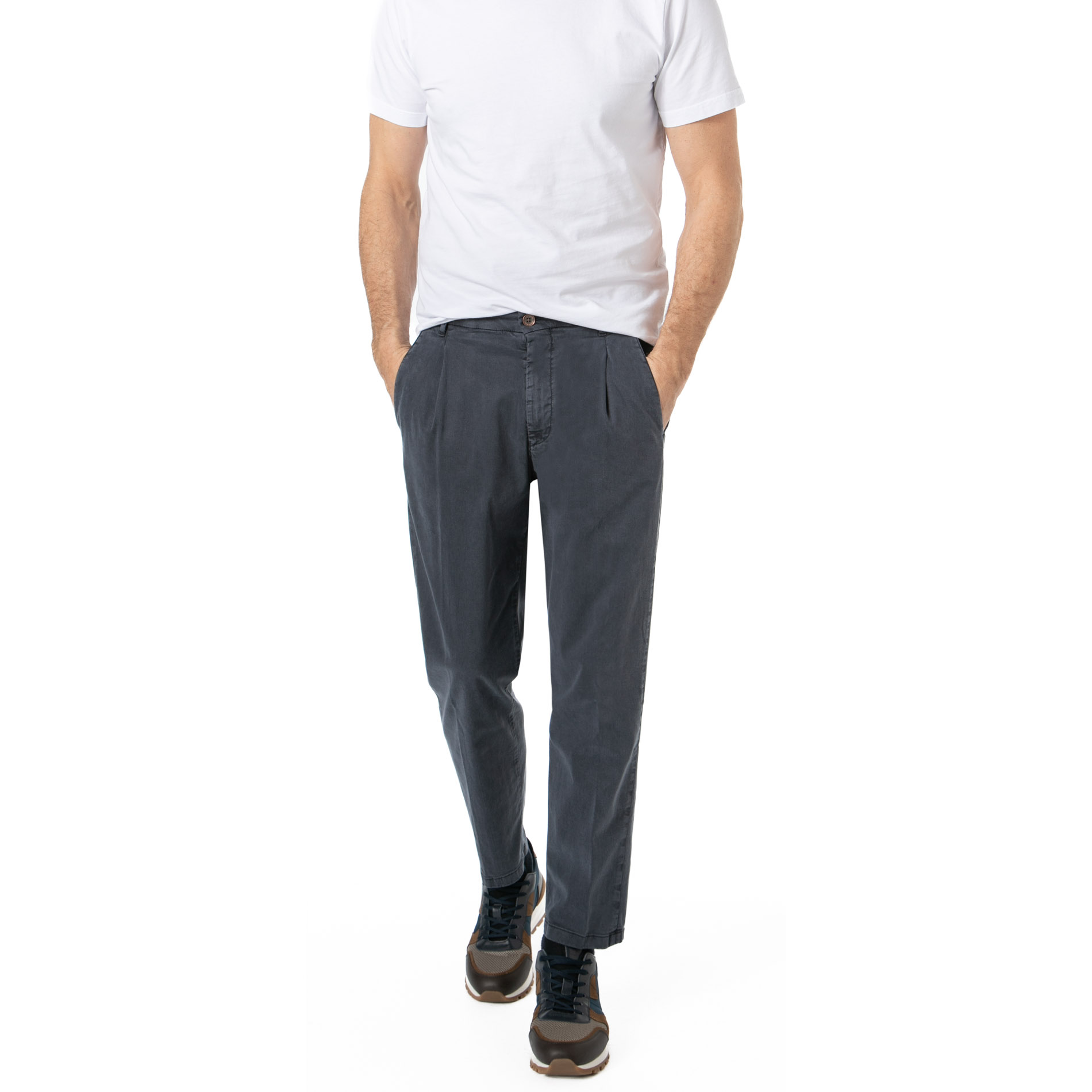 JOOP! Herren Bundfaltenhose blau