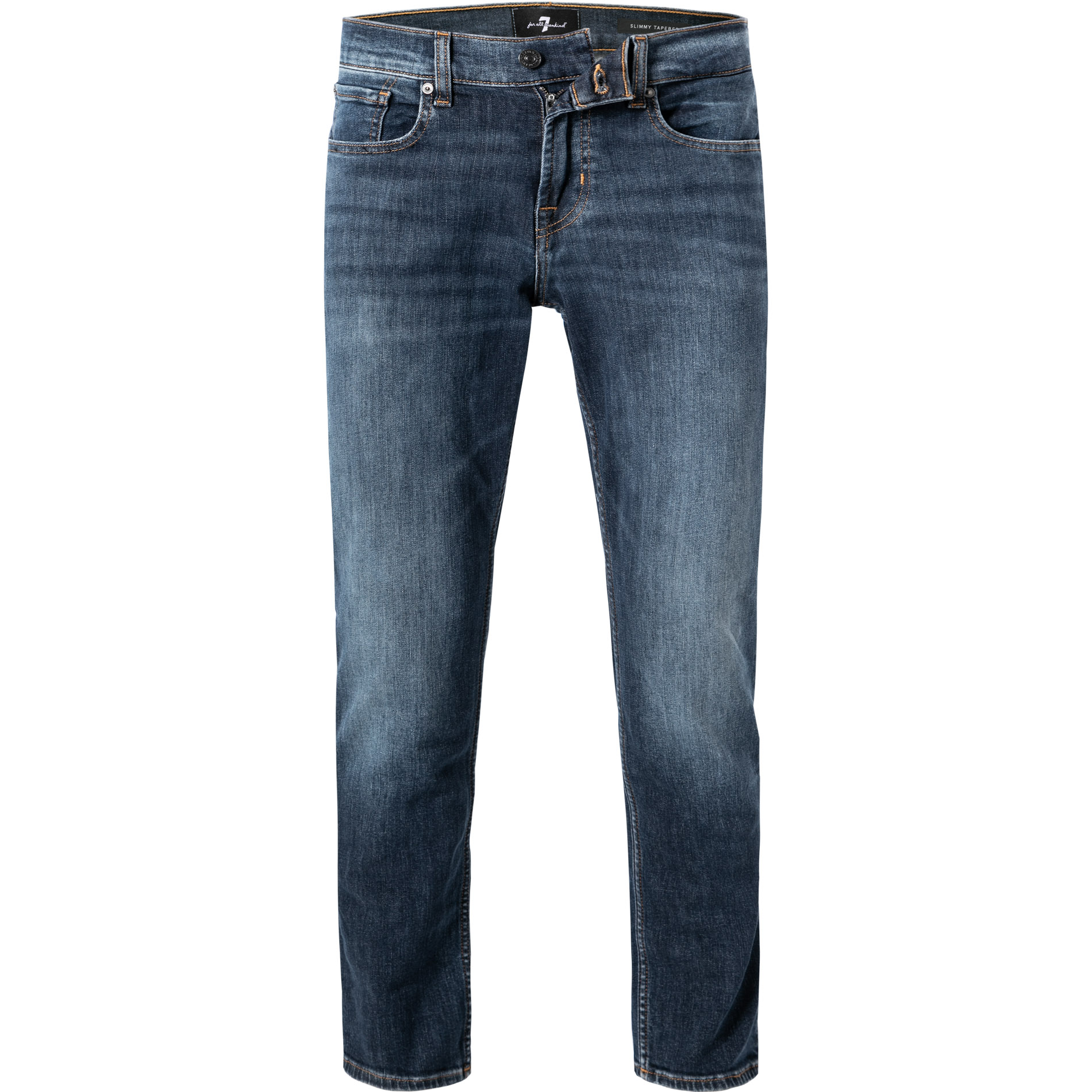 7 for all mankind Herren Jeans blau Baumwoll-Stretch