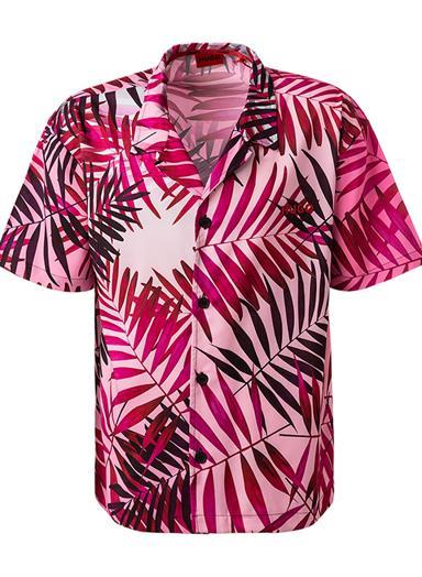 Beachhemd, Relaxed Fit, Mikrofaser, rose-pink gemustert