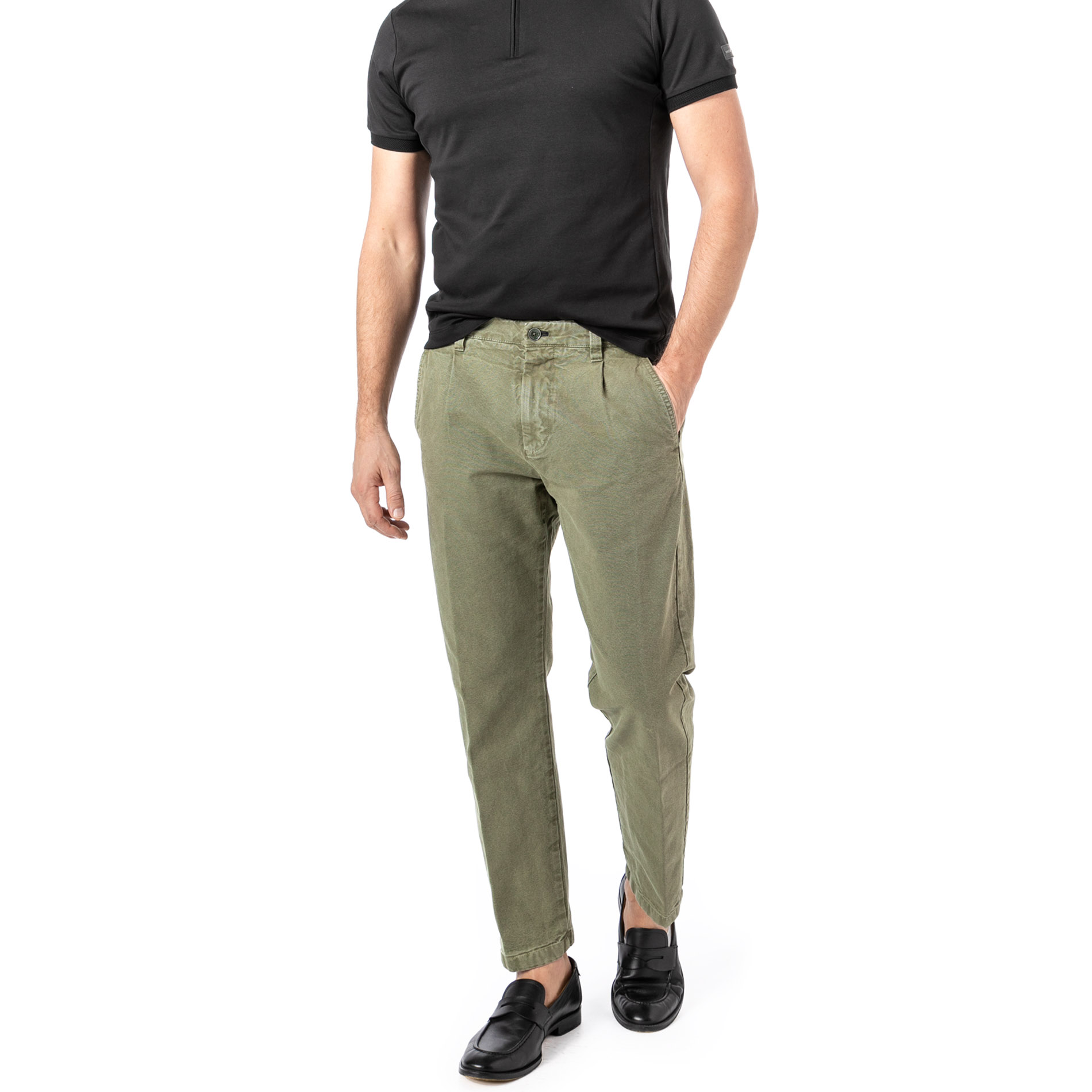 JOOP! Herren Bundfaltenhose grün