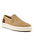Slip Ons, Veloursleder, marine - beige