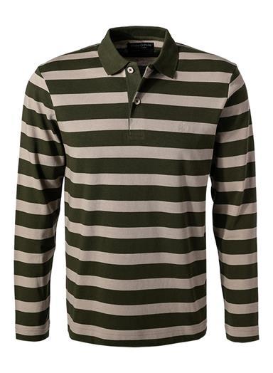 Polo-Shirt, Regular Fit, Baumwoll-Jersey, grün-beige getreift