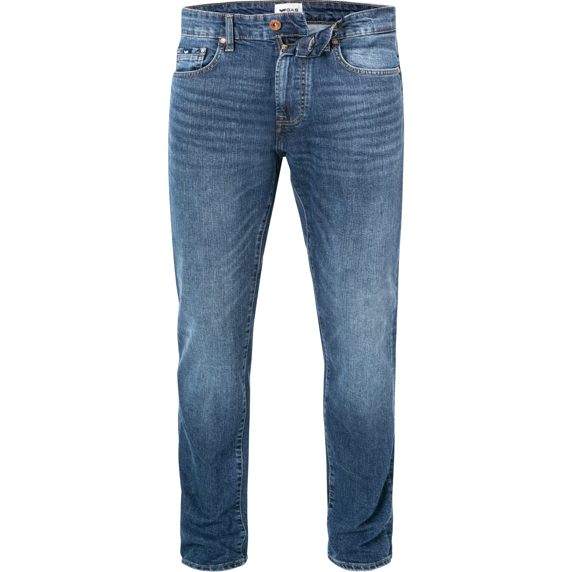 GAS Herren Jeans blau Baumwoll-Stretch Slim Fit