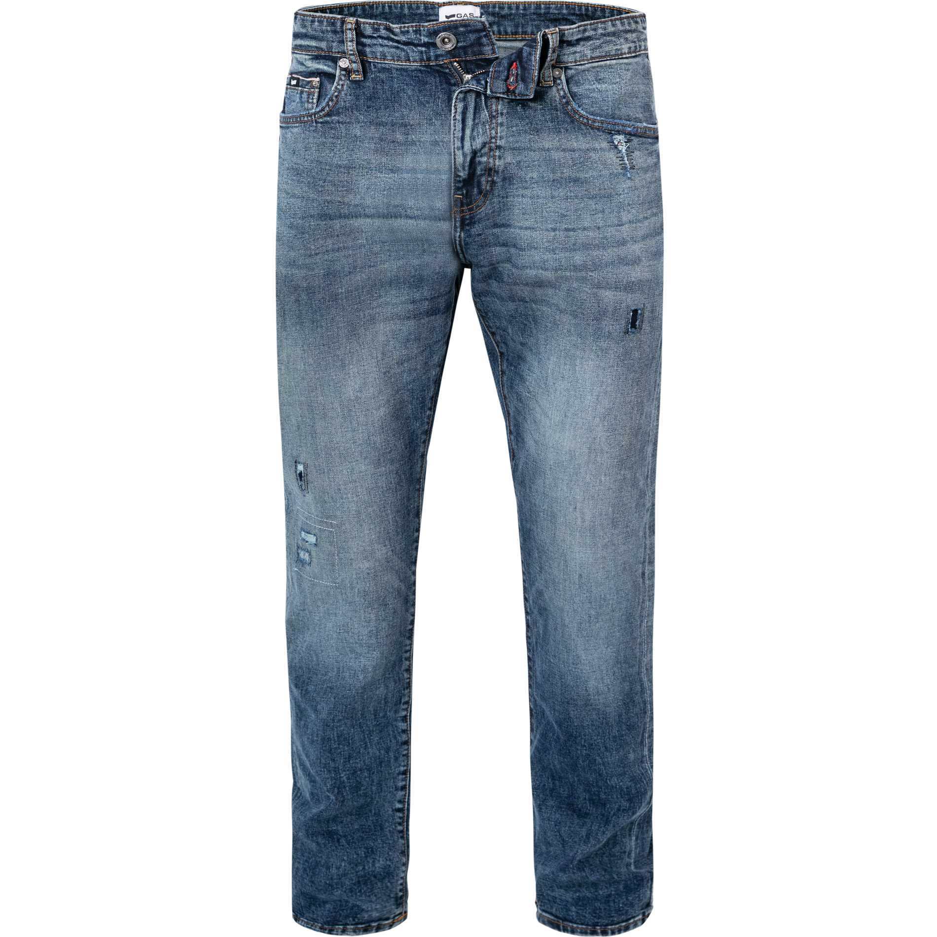 GAS Herren Jeans blau Baumwoll-Stretch Slim Fit