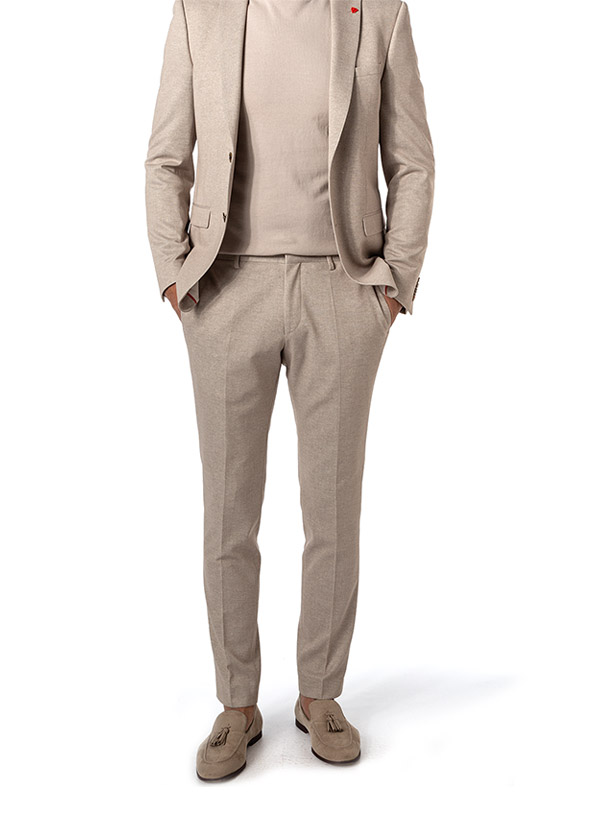 Hose, Extra Slim Fit, Baumwoll-Stretch, beige meliert