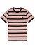 T-Shirt, Baumwolle, rosa-schwarz gestreift - rosa-schwarz
