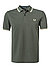 Polo-Shirt, Baumwoll-Piqué, dunkeloliv - olivgrün-creme
