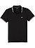 Polo-Shirt, Slim Fit, Baumwoll-Piqué, schwarz - schwarz